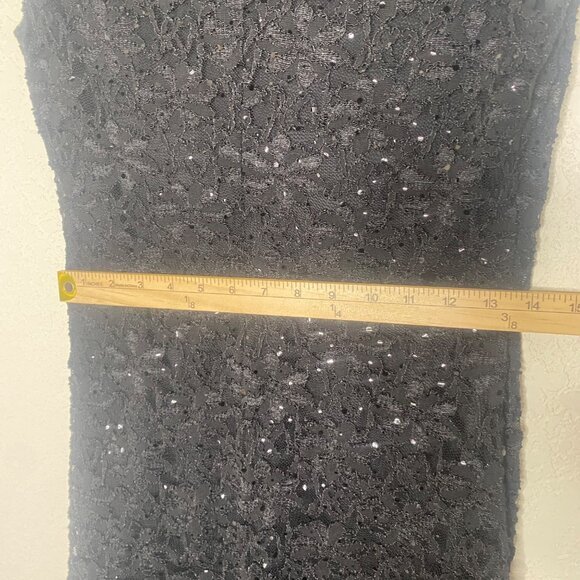 Connected Apparel Black Sequin Dress Size 12 Elegant NYE Holiday Party Occasion - Picture 9 of 12